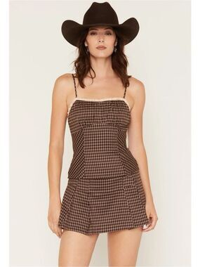 CLEO + WOLF WOMEN'S PLAID PRINT TANK TOP